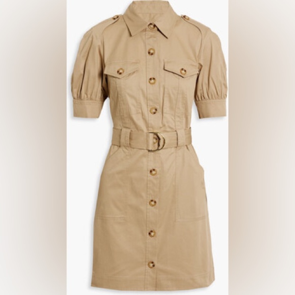 DEREK LAM 10 CROSBY Echo cotton-blend twill mini shirt dress Size Small